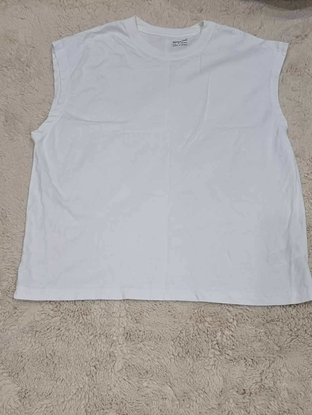 Essential Women's White Sleeveless Crewneck Tank